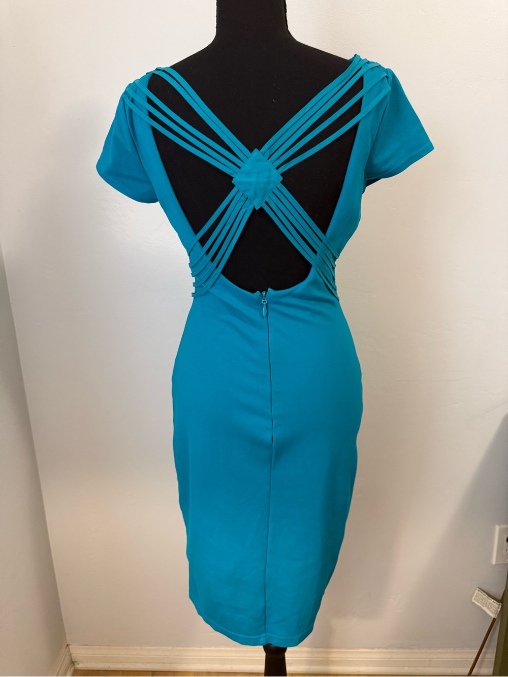 Bebe Strappy Back Wiggle Dress